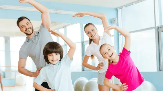 family exercising